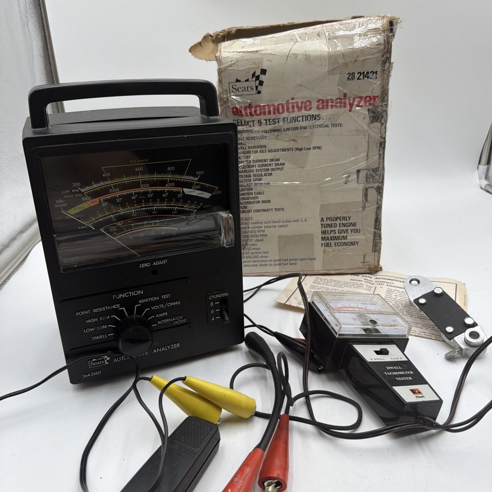 Vintage Sears Automotive Analyzer Model 244.21421  USA All Accessories Original